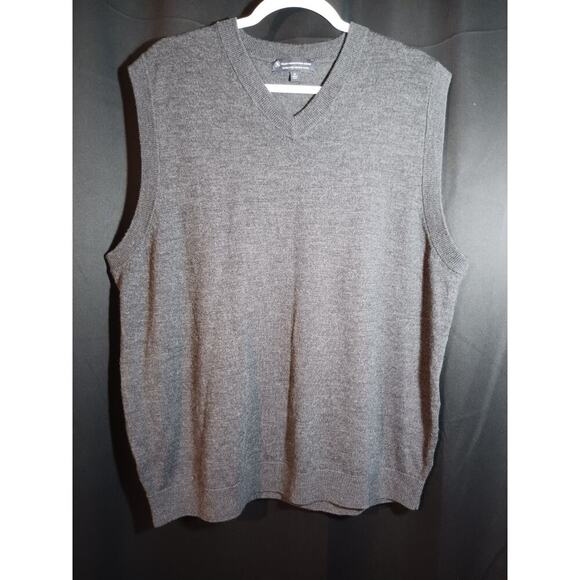 Hart Schaffner Marx Other - Lot of 2 Hart Schaffner Marx Men XL Merino Wool V‑Neck Sweater Vests Gray Brown